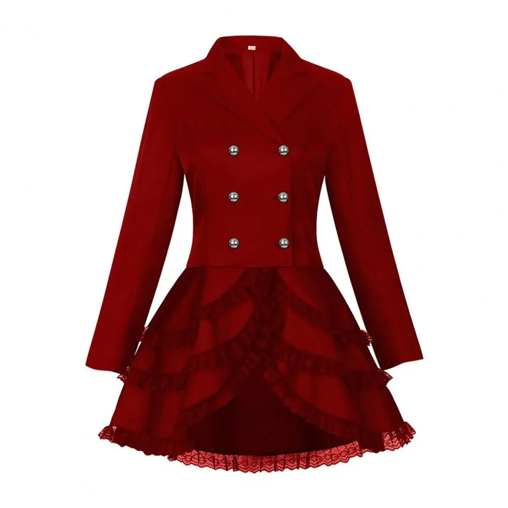Blazer Gothique Femme à Volant Dentelle — Dos Corseté